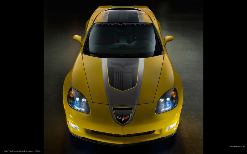 Yellow Corvette Car — Dramatic