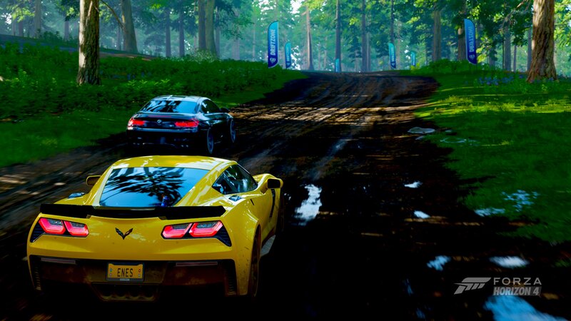 Yellow Corvette Car — Dynamic, Afternoon