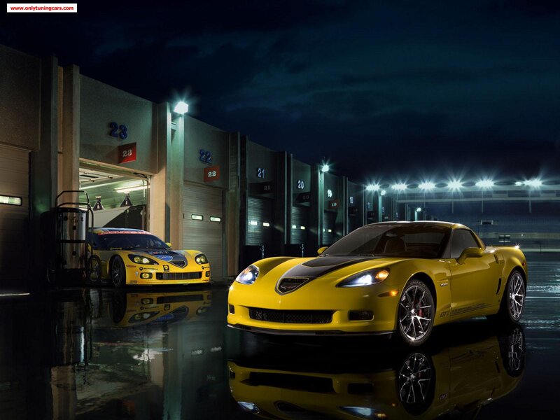 Yellow Corvette Cars — Dramatic