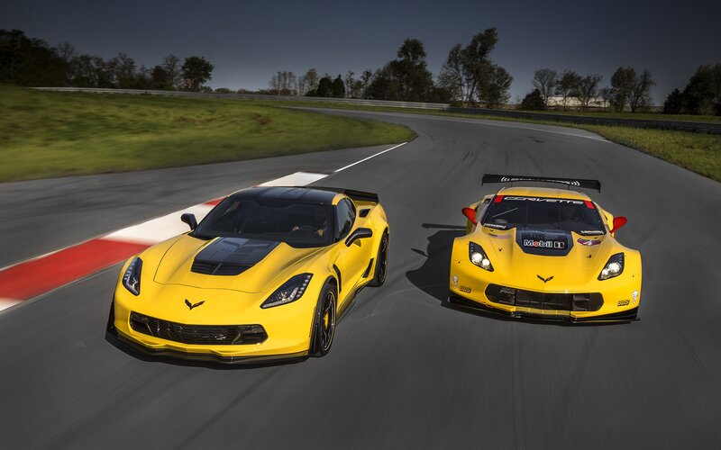 Yellow Corvette Cars — Dynamic, Afternoon