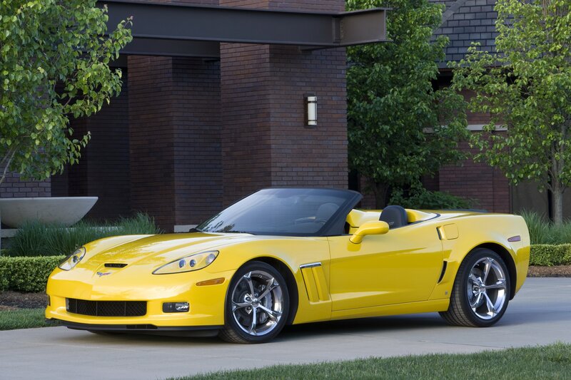 Yellow Corvette convertible