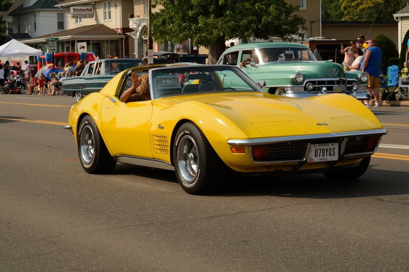 Yellow Corvette Convertible — Festive