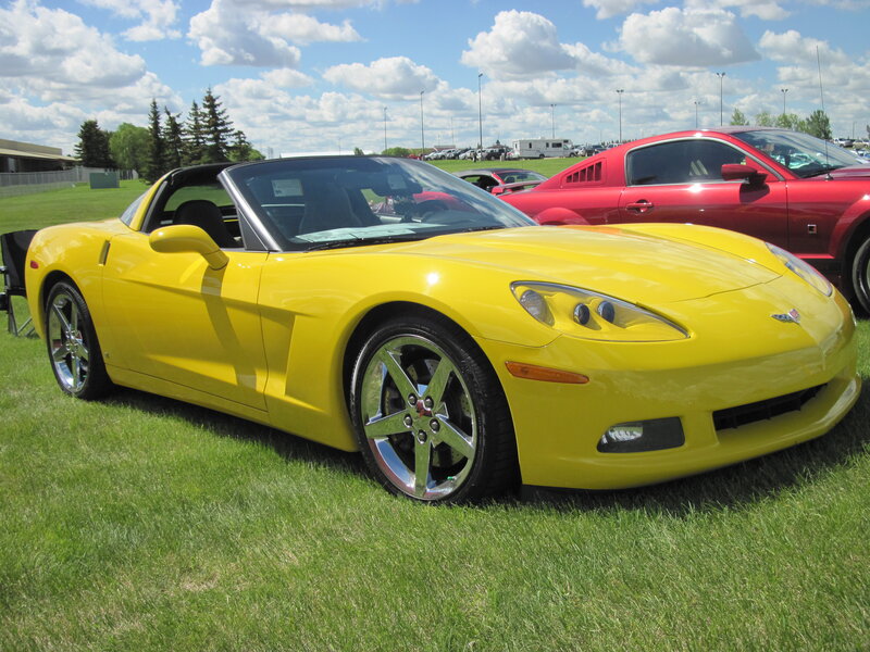 Yellow Corvette Convertible — Outdoor, Afternoon