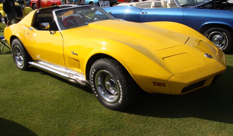 Yellow Corvette Convertible — Outdoor