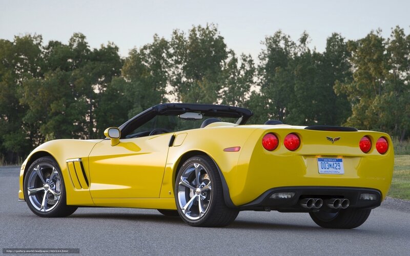 Yellow Corvette convertible
