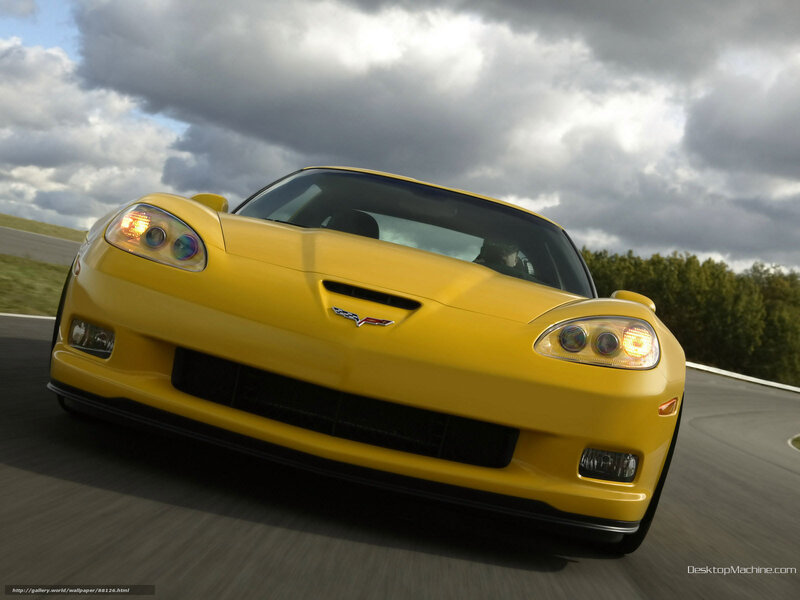 Yellow Corvette on a road