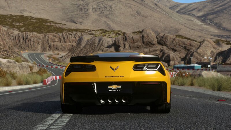 Yellow Corvette on Track — Dynamic