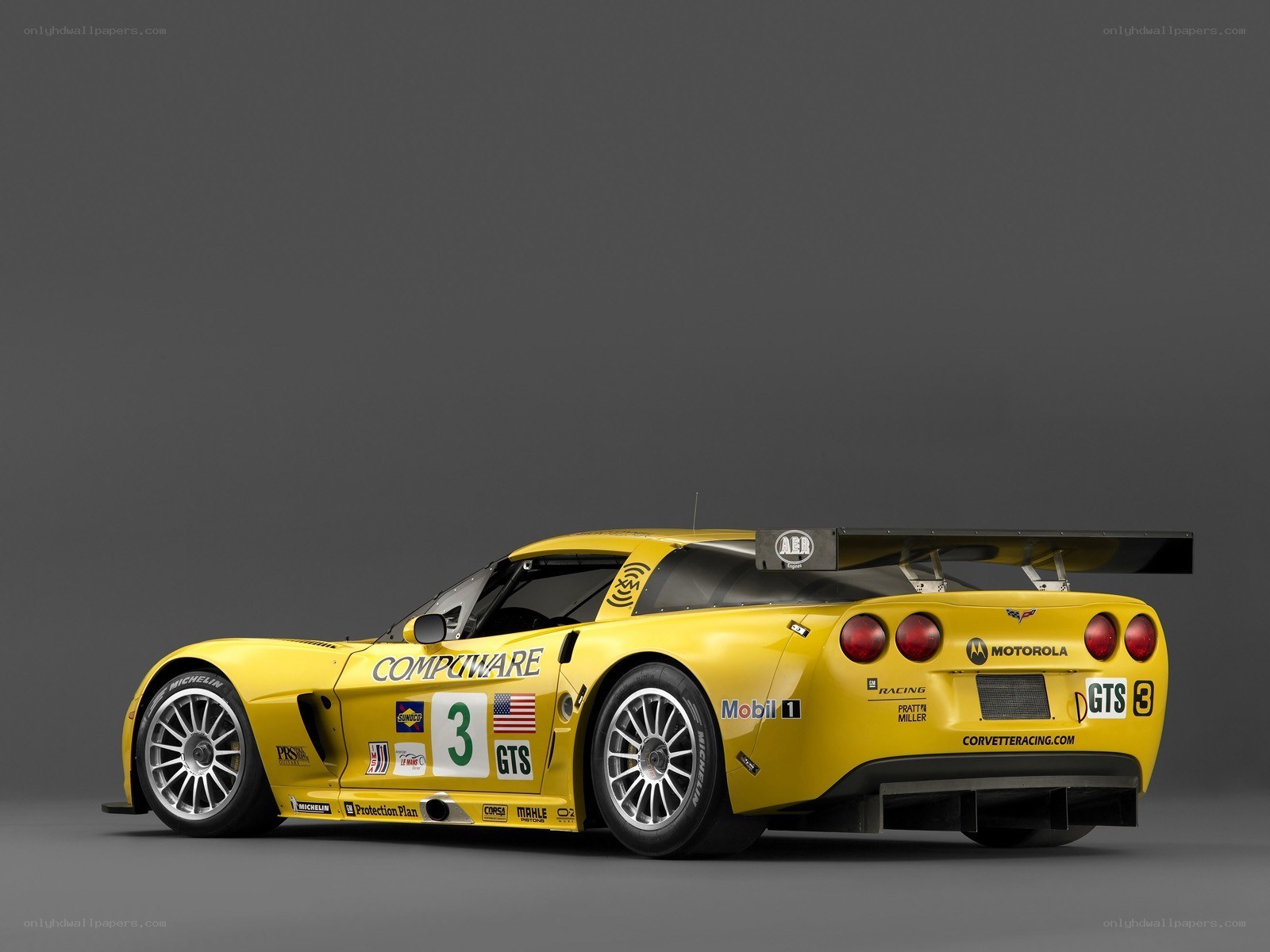 Yellow Corvette race car