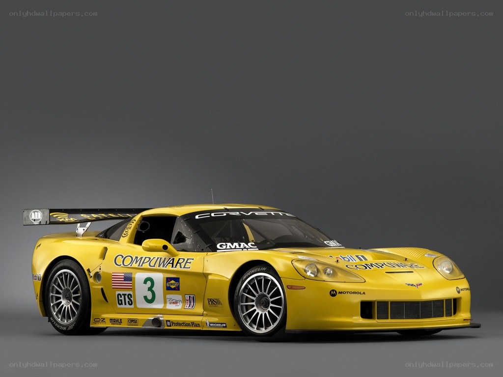 yellow corvette race car