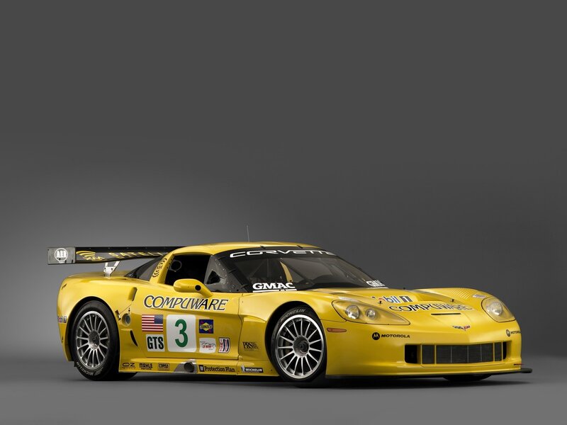 Yellow Corvette race car