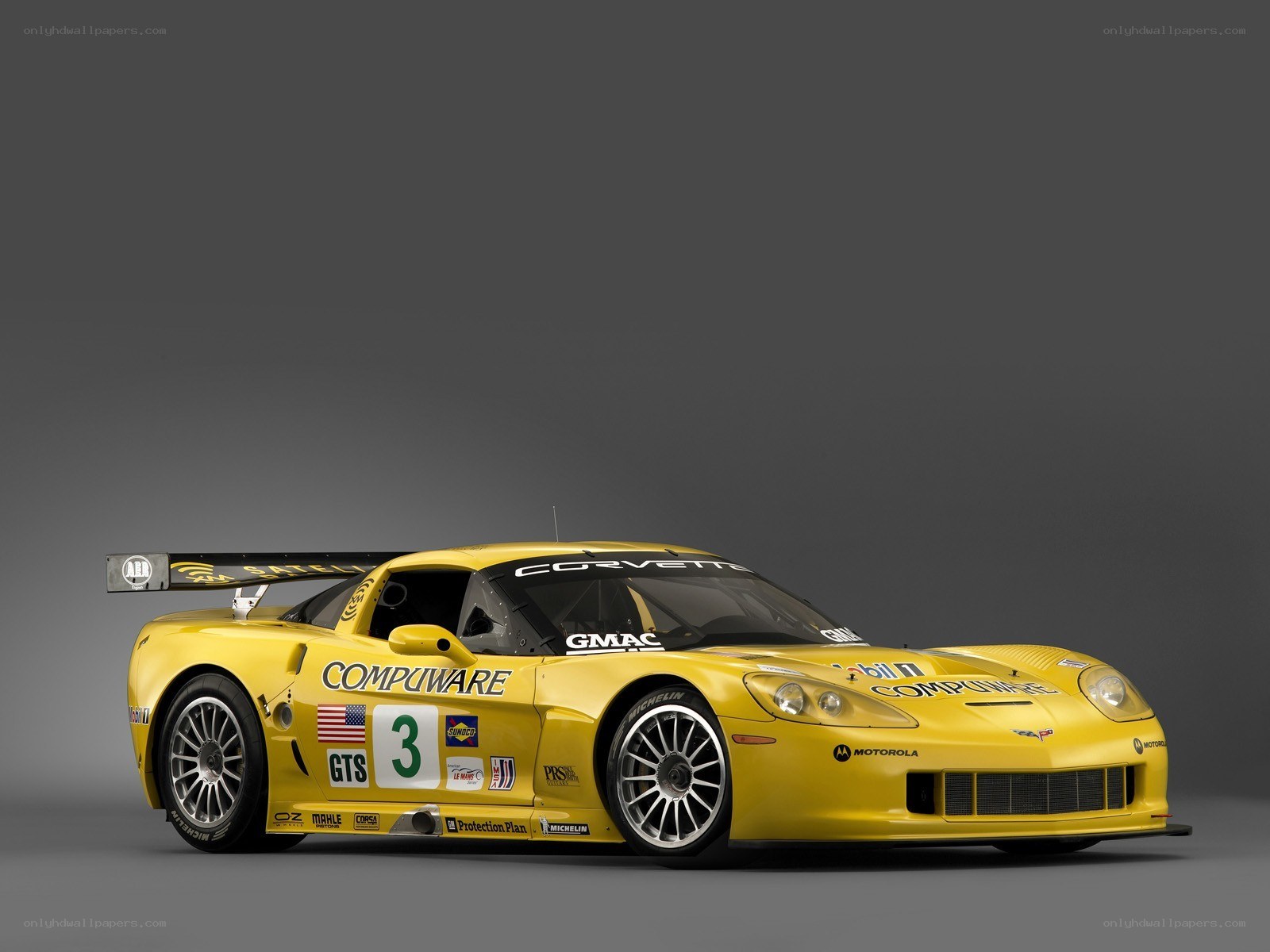 Yellow Corvette race car