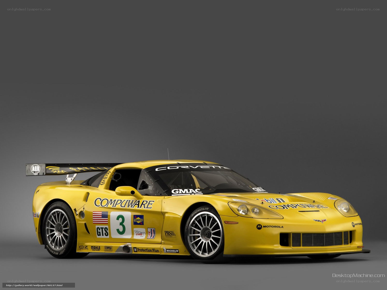 yellow corvette race car