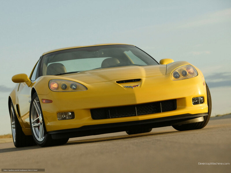 Yellow Corvette sports car