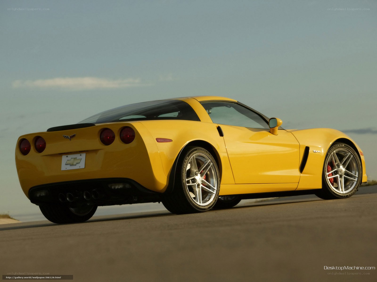 yellow corvette sports car
