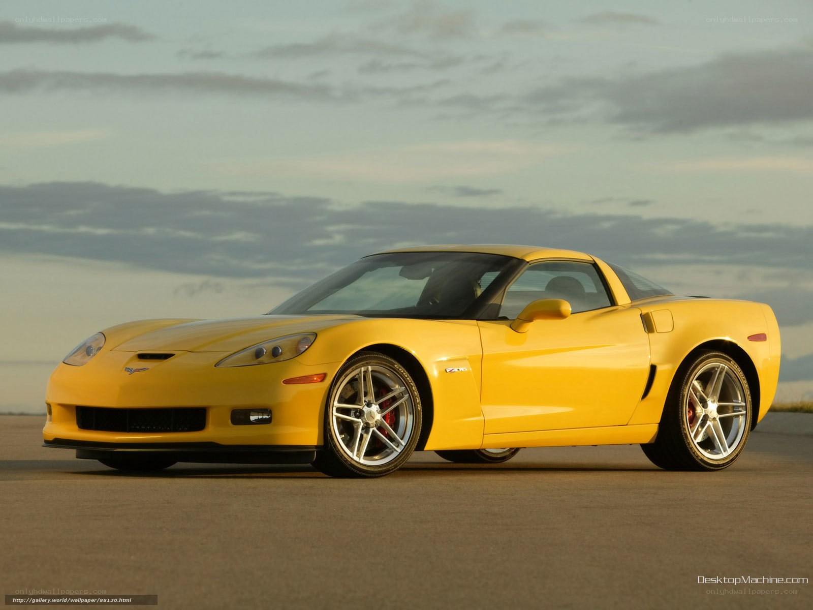 Yellow Corvette sports car