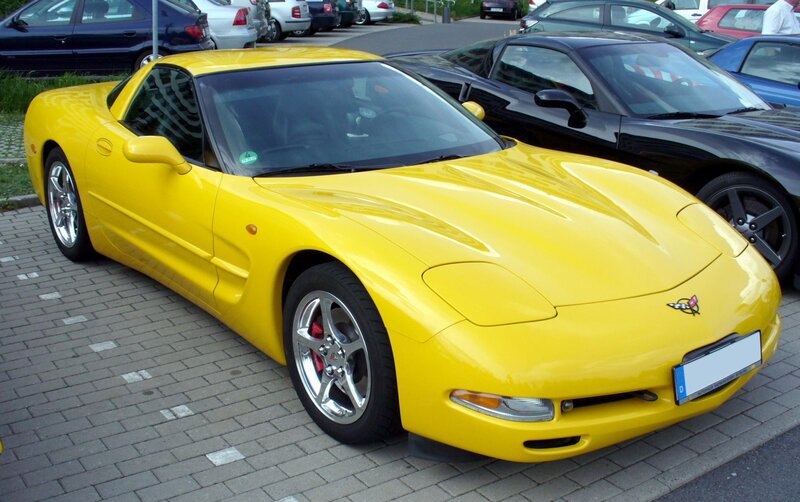 Yellow Corvette sports car