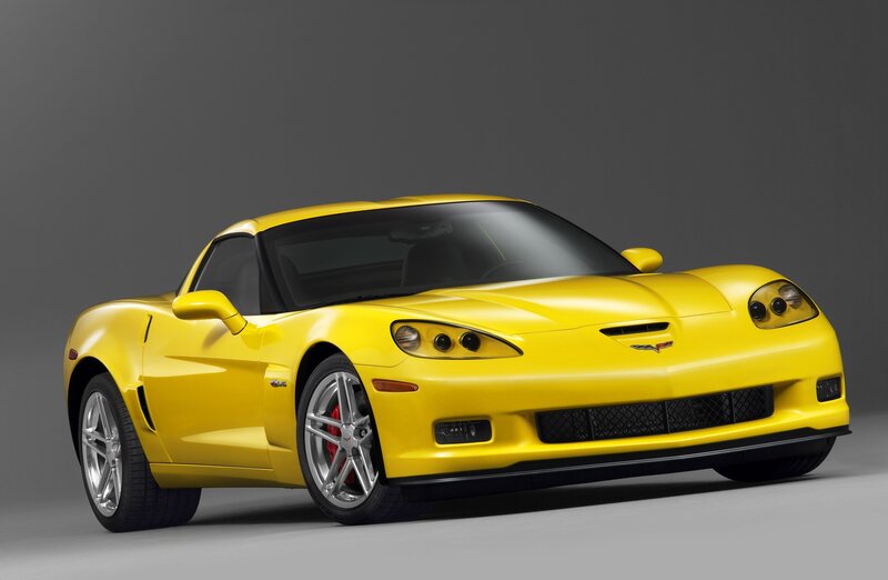 Yellow Corvette sports car