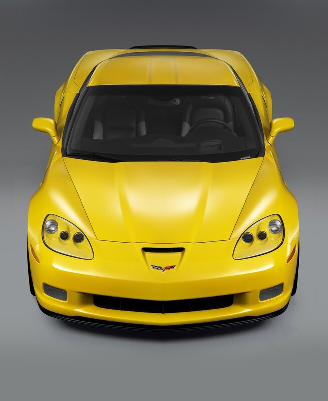 yellow corvette sports car
