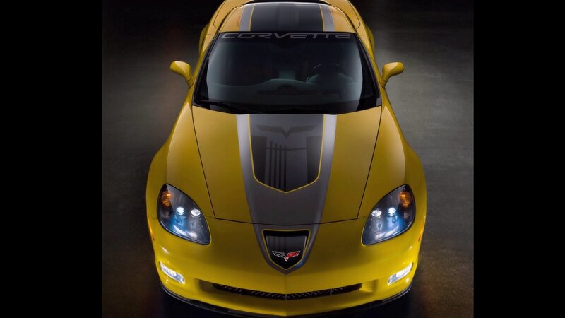 yellow corvette sports car