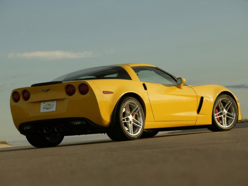 Yellow Corvette sports car