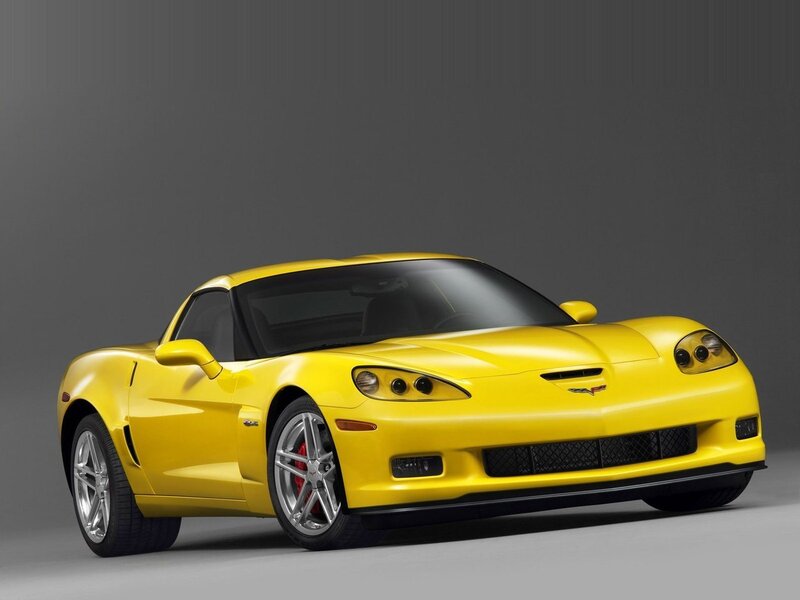 Yellow Corvette sports car