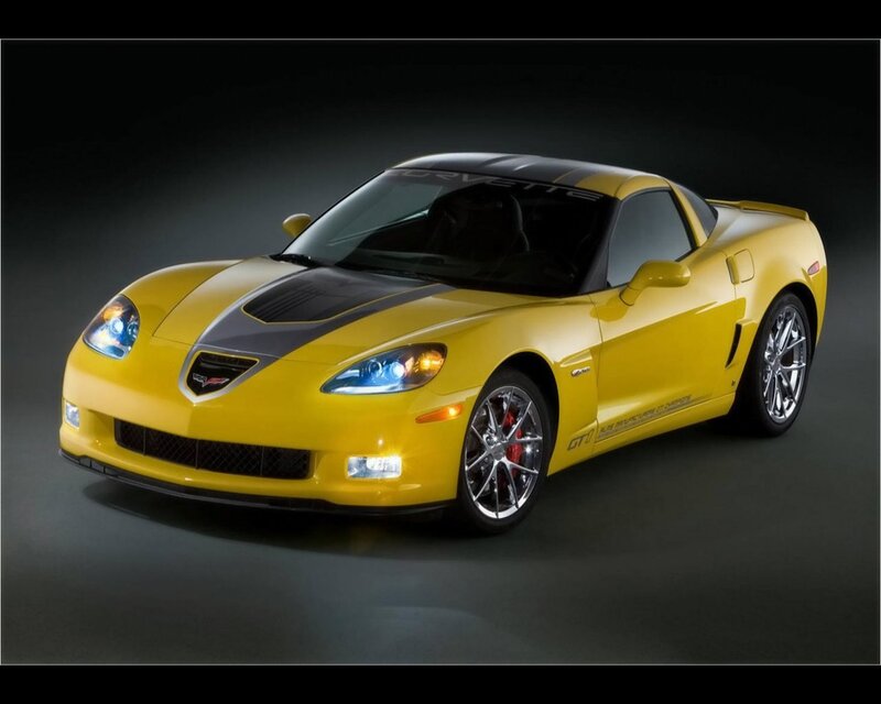 Yellow Corvette sports car