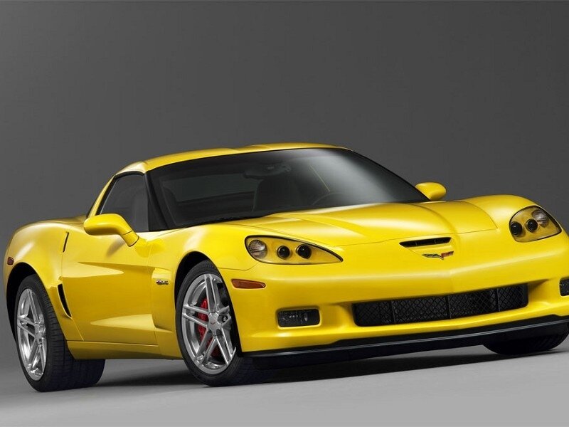 yellow corvette sports car