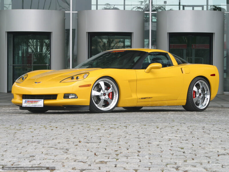 Yellow Corvette sports car