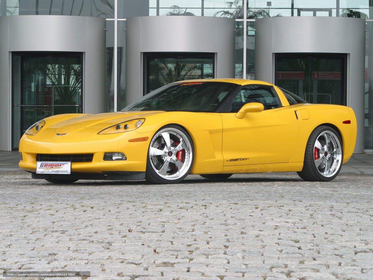 Yellow Corvette sports car