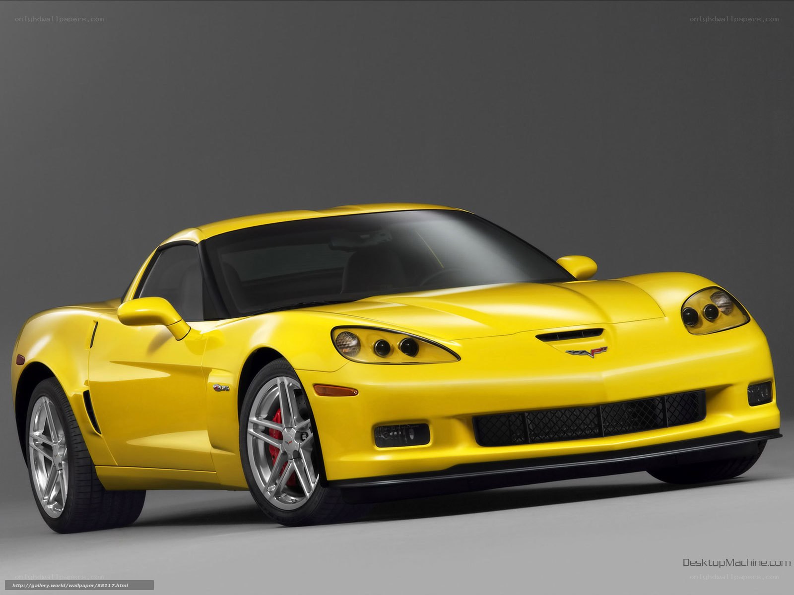 yellow corvette sports car
