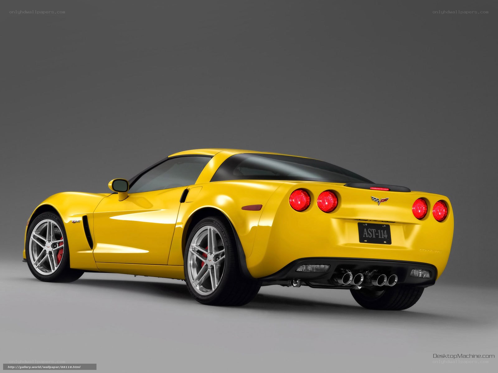 Yellow Corvette sports car