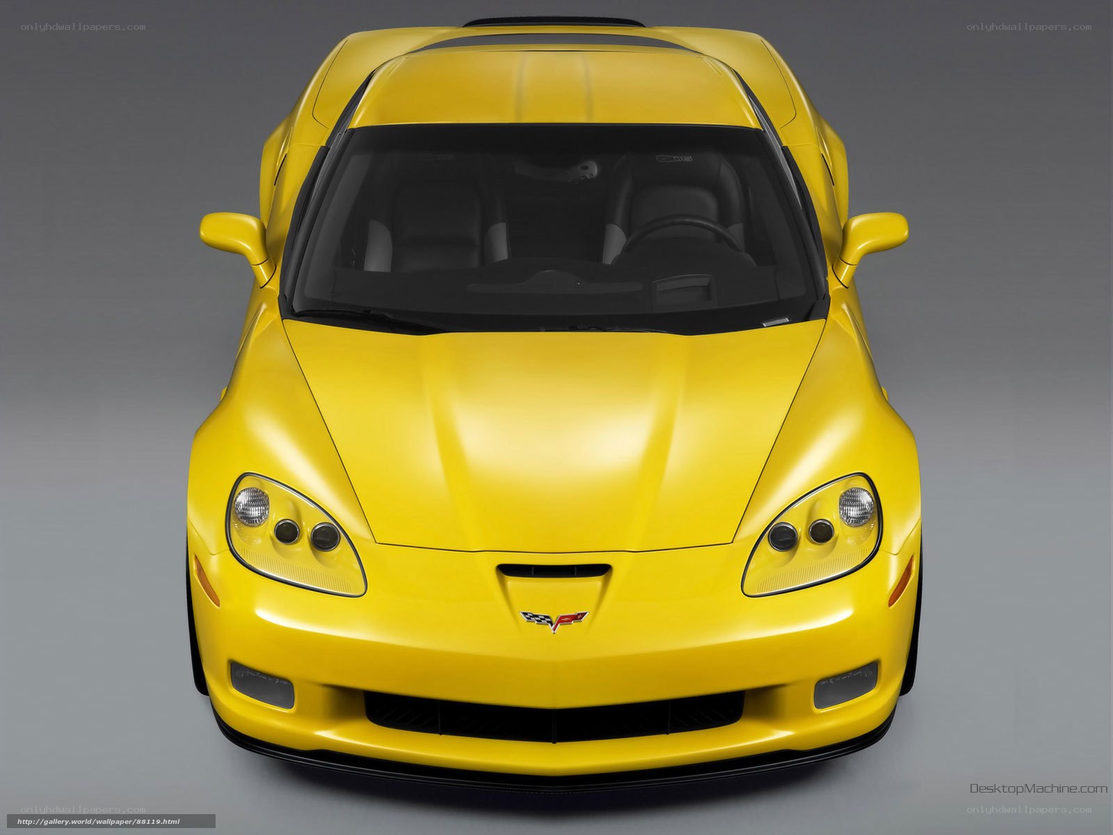 yellow corvette sports car