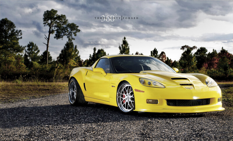 Yellow Corvette Sports Car — Dramatic, Afternoon