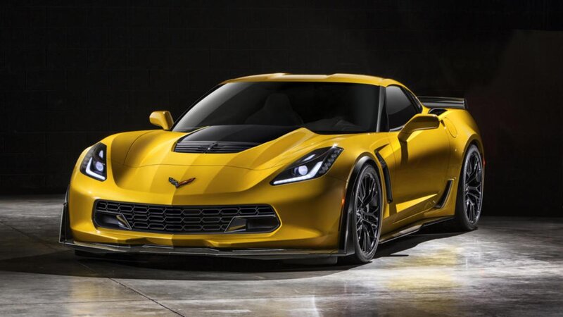 Yellow Corvette Sports Car — Dramatic, Photograph, Headlights