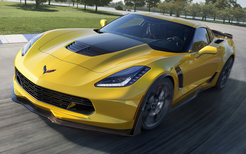 Yellow Corvette Sports Car — Dynamic, Afternoon