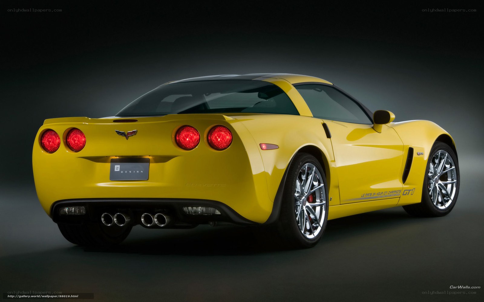 Yellow Corvette sports car