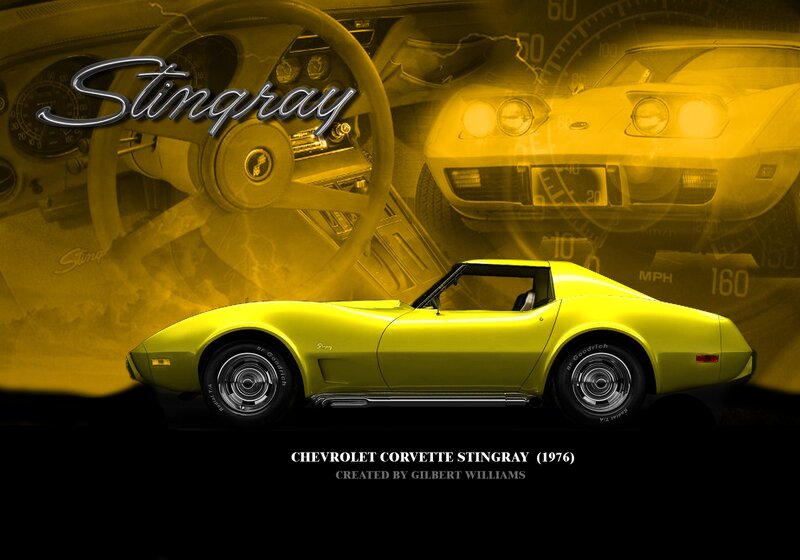 Yellow Corvette Stingray — Dramatic