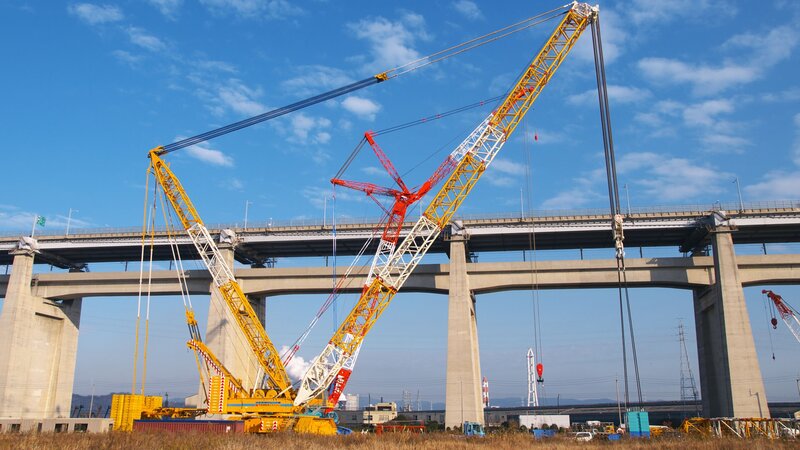 Yellow Cranes on Construction Site