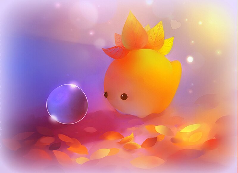 Yellow Creature with Leaves