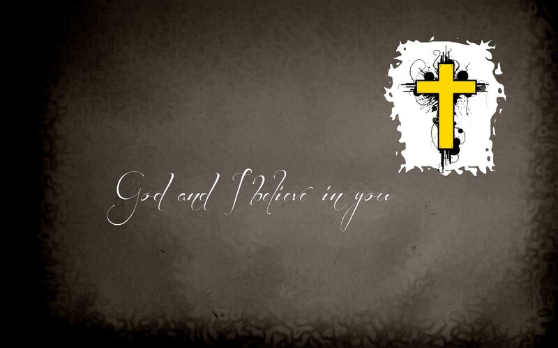 Yellow Cross on Dark Background
