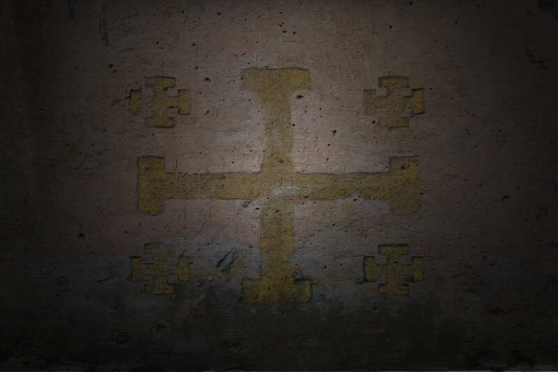Yellow Cross on Wall
