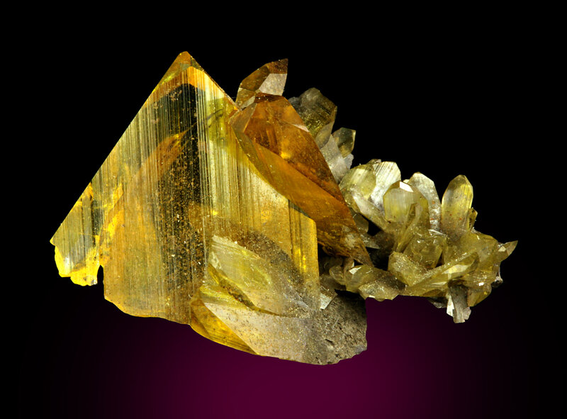 Yellow Crystal Cluster — Dramatic