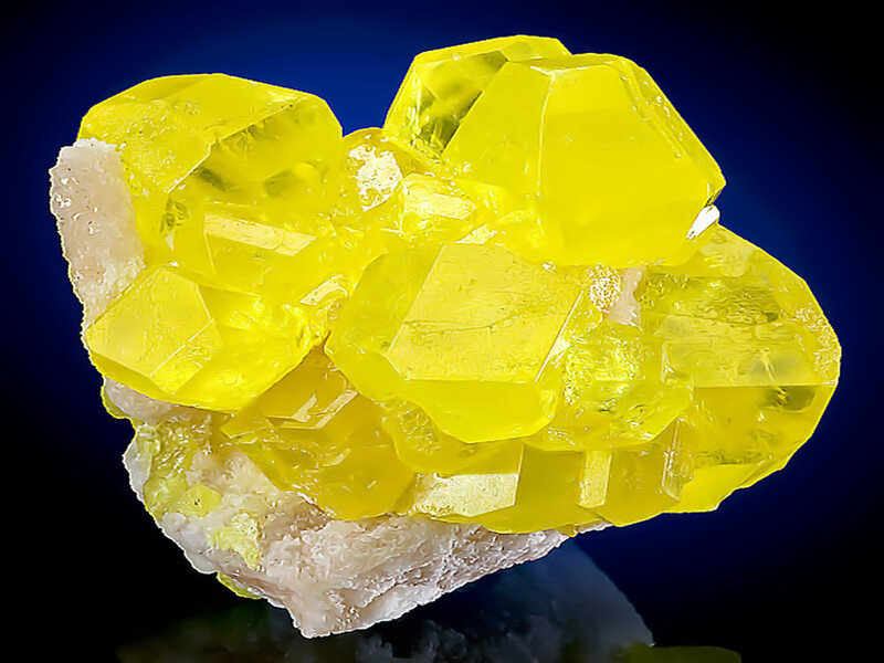 Yellow Crystals on Rock