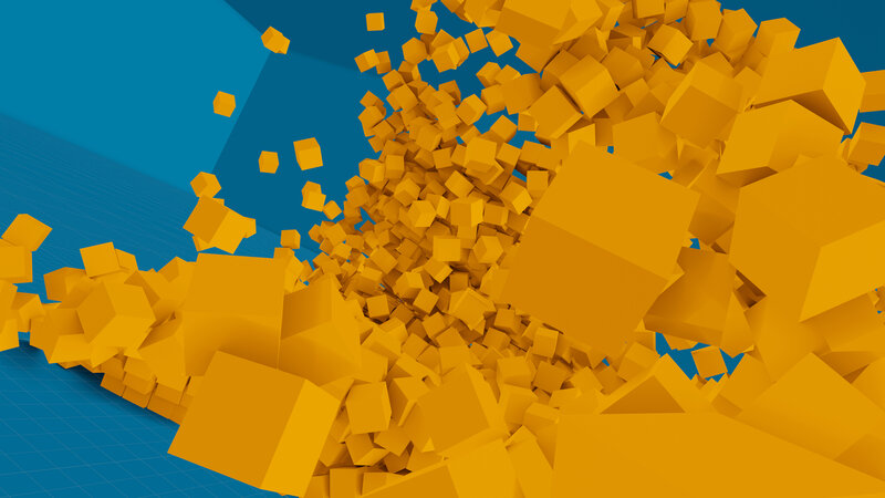 Yellow Cubes Exploding
