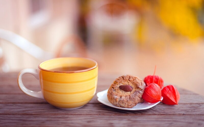 Yellow Cup and Cookie