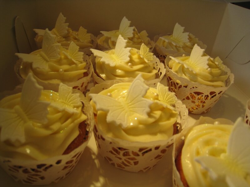 Yellow Cupcakes with Butterflies