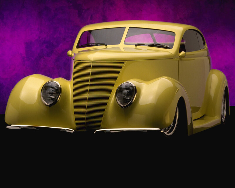 Yellow Custom Car — Dramatic, Photograph