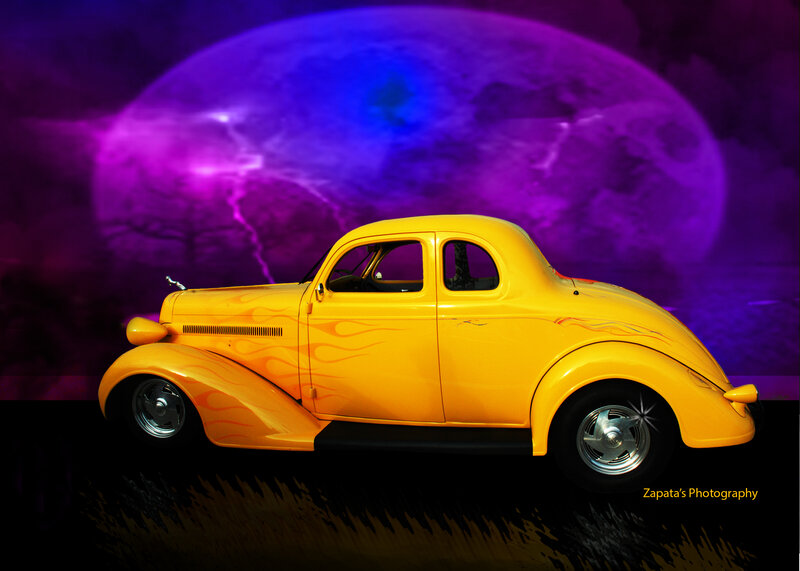 Yellow Custom Car — Dramatic