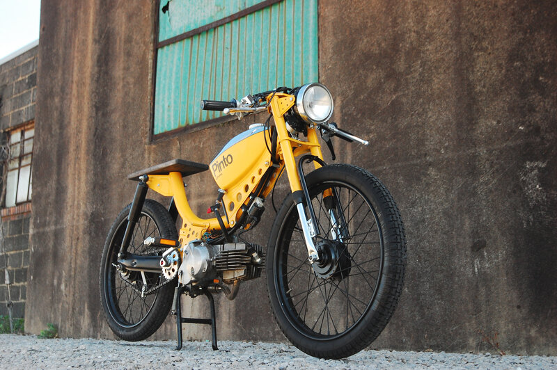 Yellow custom motorcycle