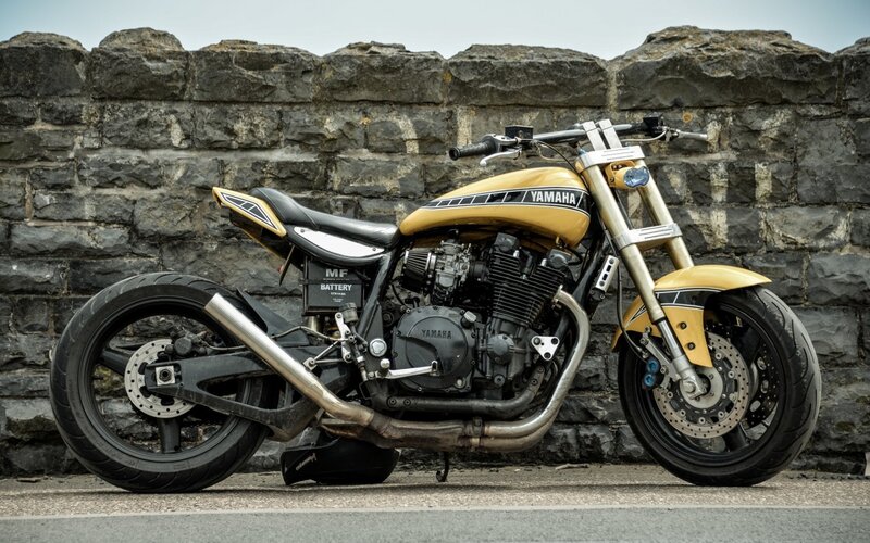 Yellow Custom Motorcycle — Neutral